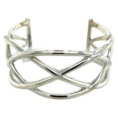 Vintage Tiffany & Co Estate Large Celtic Knot Cuff Bracelet Medium Silver