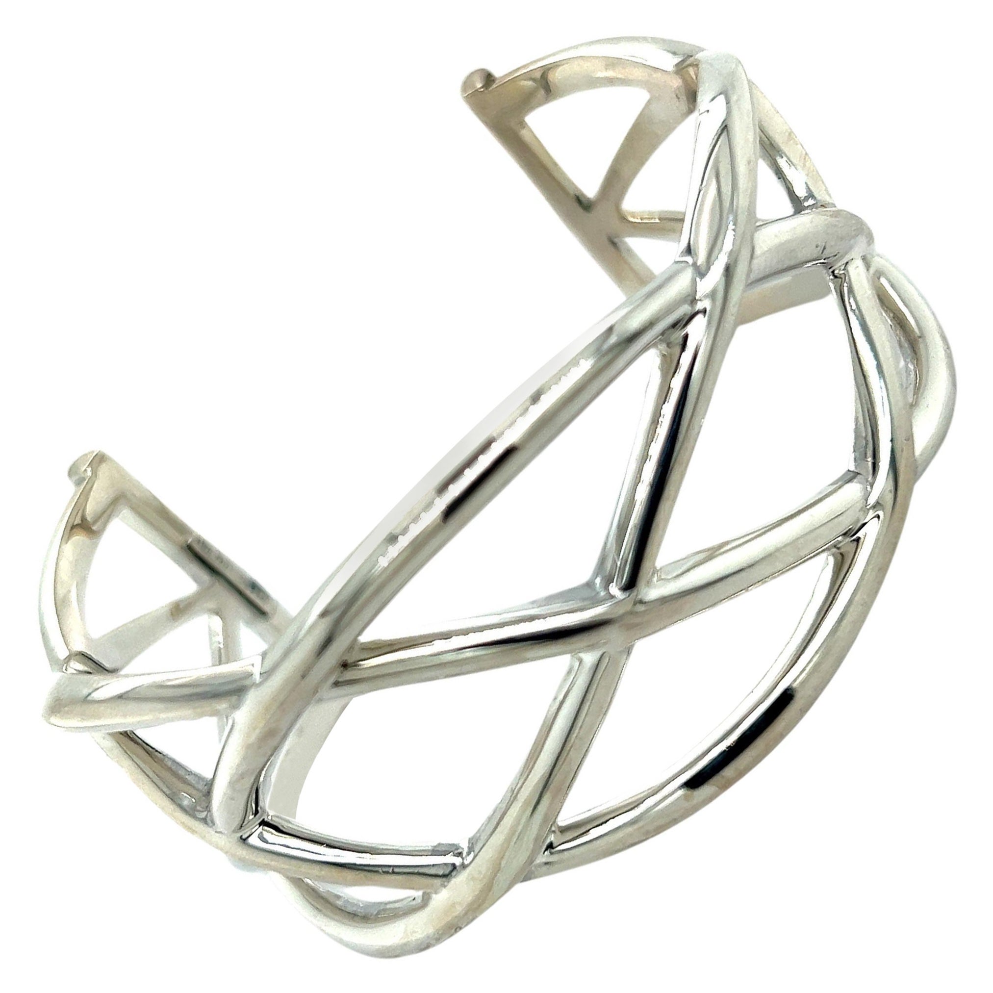 Tiffany & Co Estate großen keltischen Knoten Manschettenknopf Armband Medium Silber