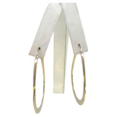 Tiffany & Co Estate Large Hoop Earrings 2" Hang Silver By Elsa Peretti