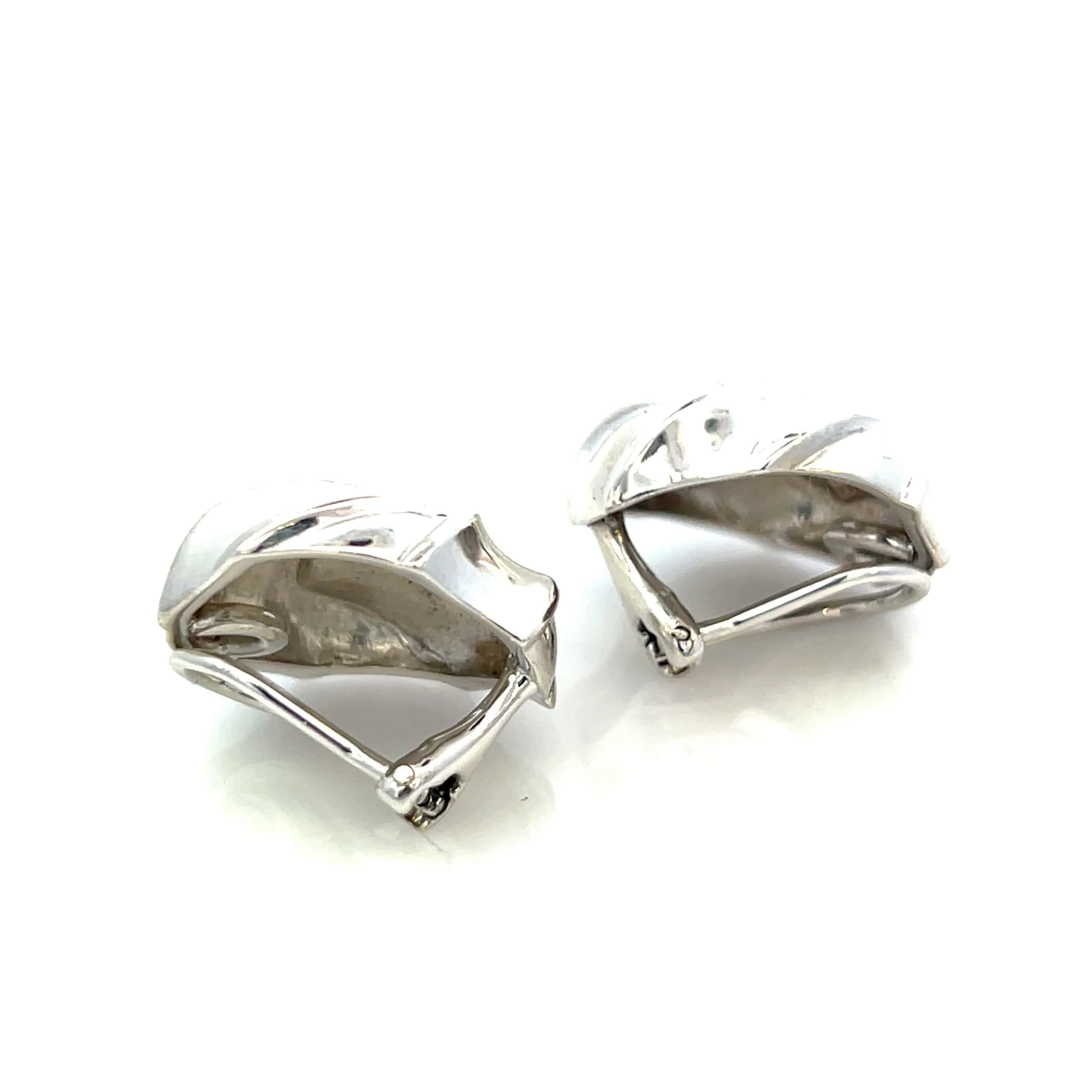 Tiffany & Co Estate Large Love Knot Earrings Sterling Silver 4