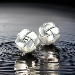 Tiffany & Co Estate Large Love Knot Earrings Sterling Silver