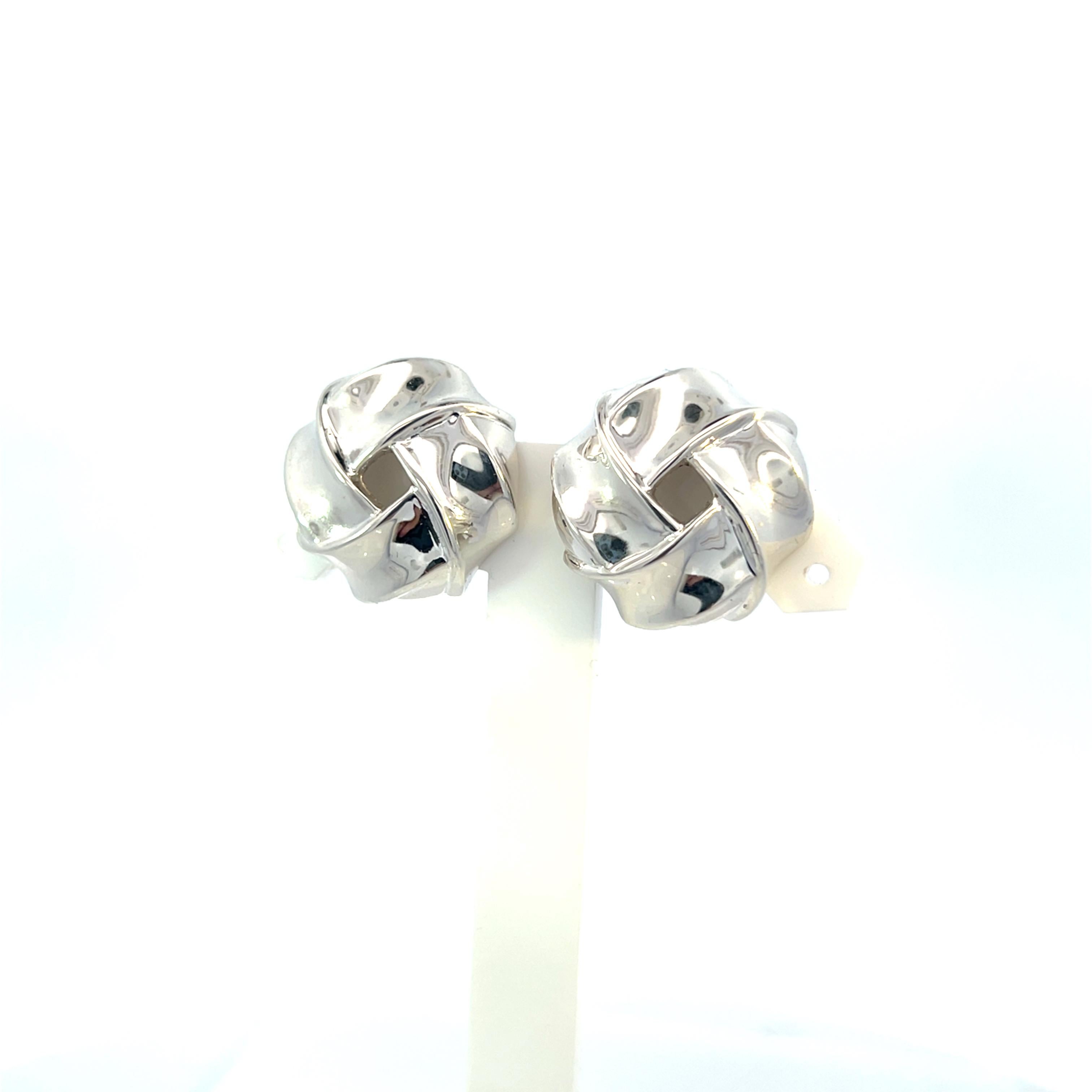 Tiffany & Co Estate Große Love Knot-Ohrringe aus Sterlingsilber im Angebot 5