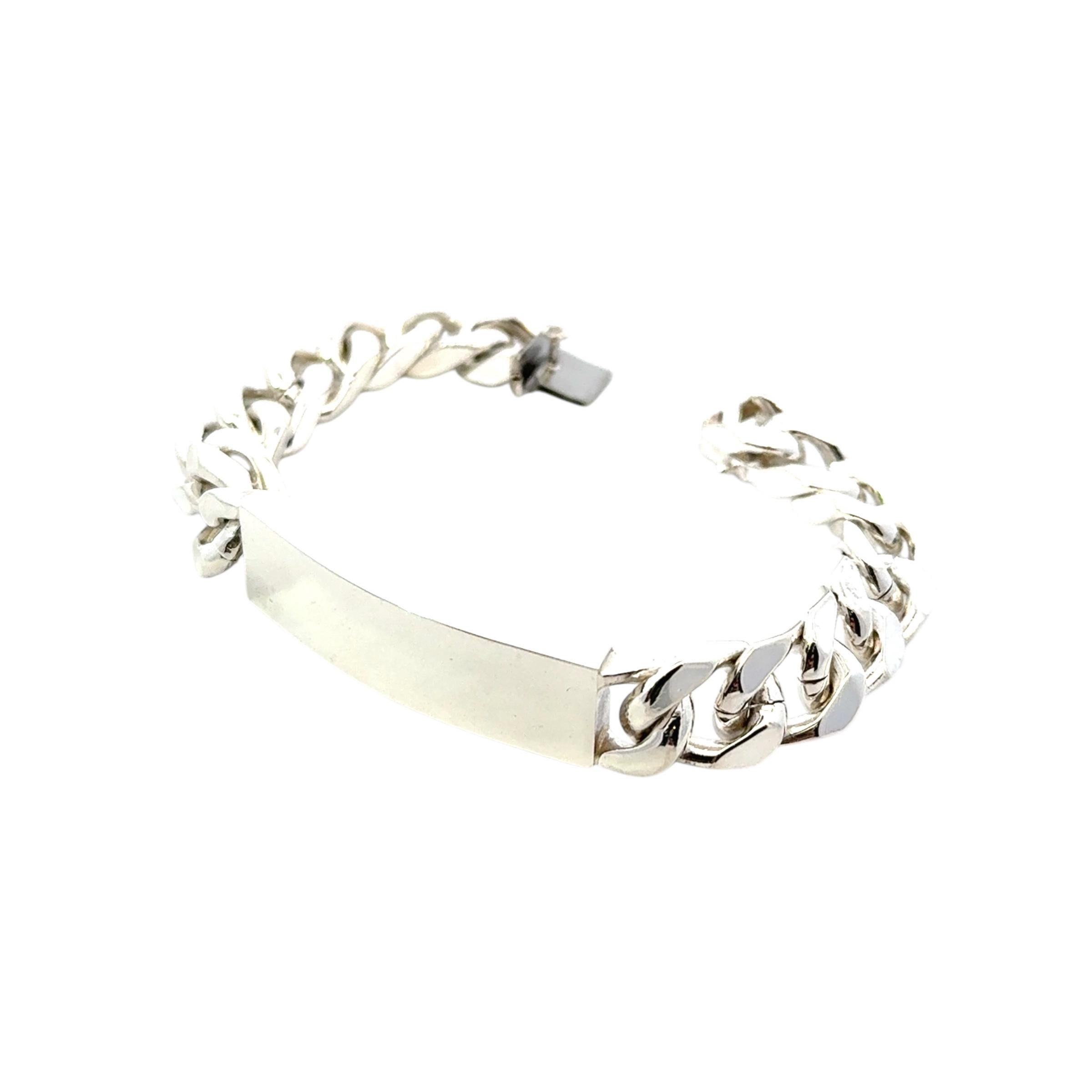 Tiffany & Co Large Mens ID Bracelet Sterling Silver 75 Grams Estate 6