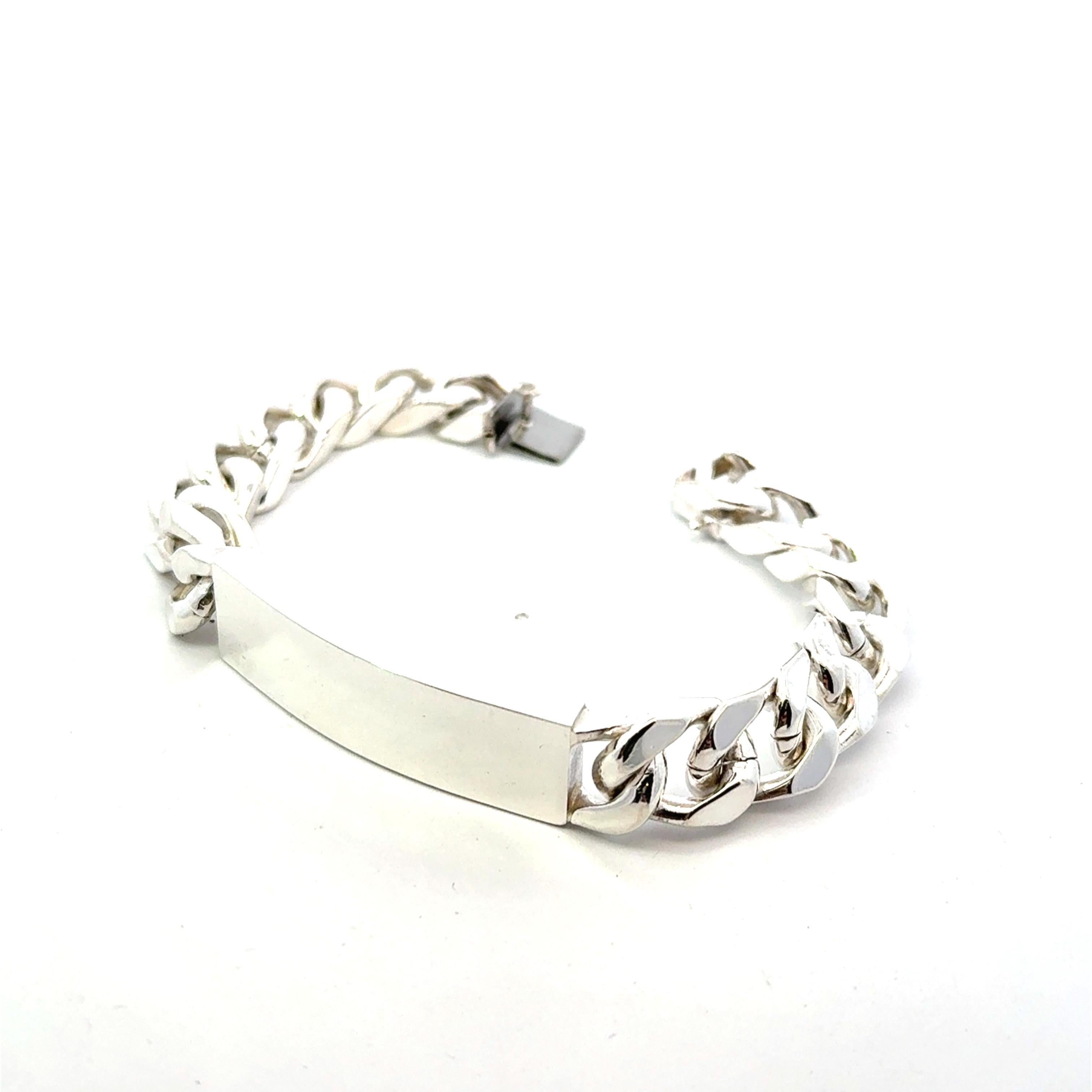 Tiffany & Co Large Mens ID Bracelet Sterling Silver 75 Grams Estate 10