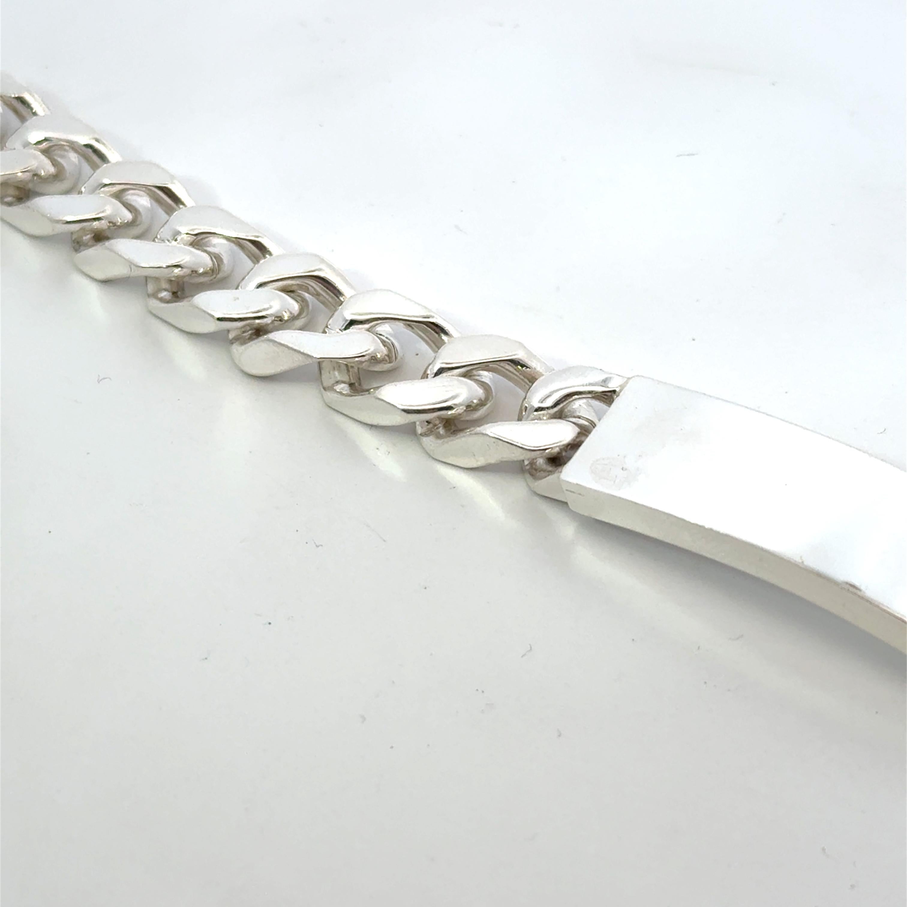 Men's Tiffany & Co Large Mens ID Bracelet Sterling Silver 75 Grams Estate