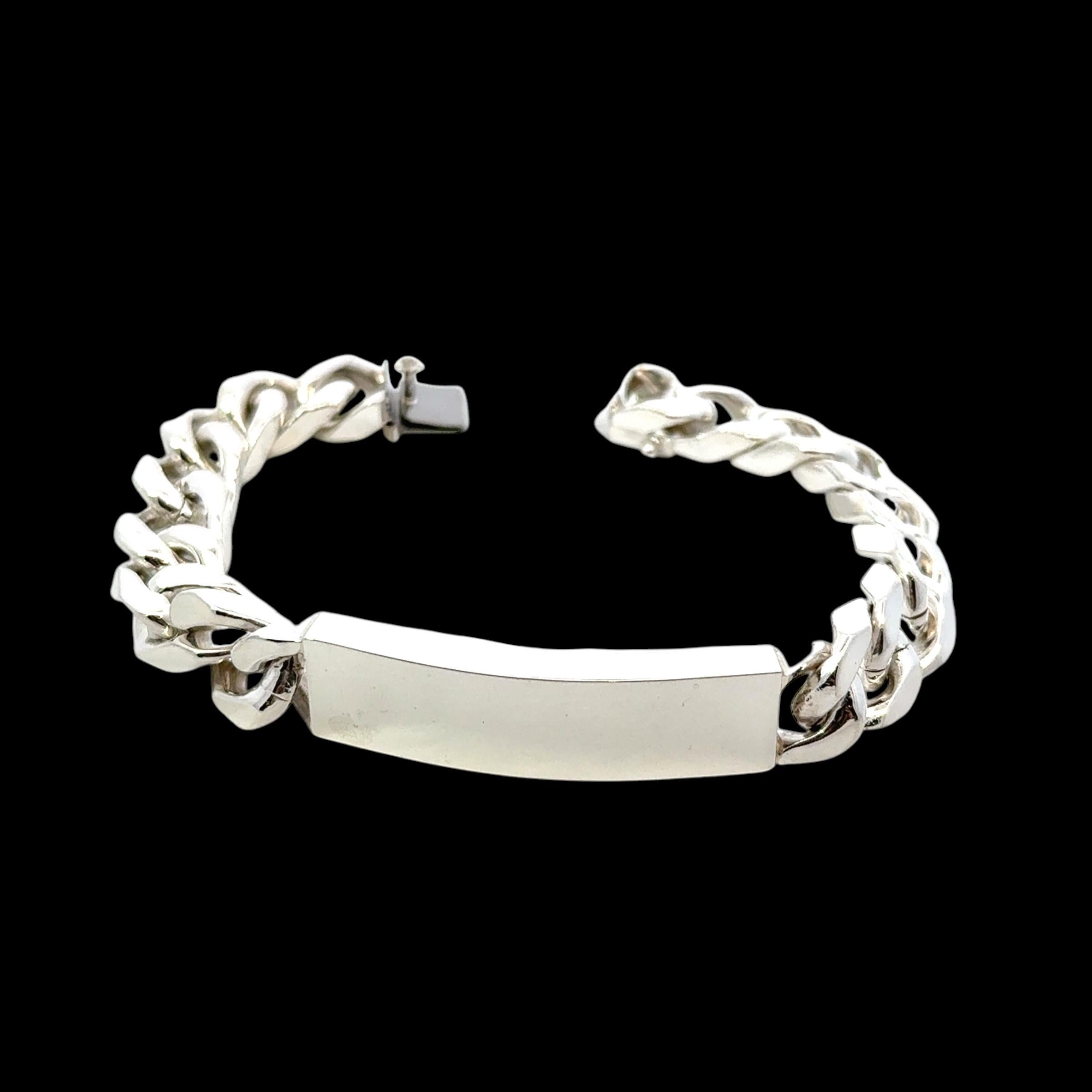 Tiffany & Co Large Mens ID Bracelet Sterling Silver 75 Grams Estate 1