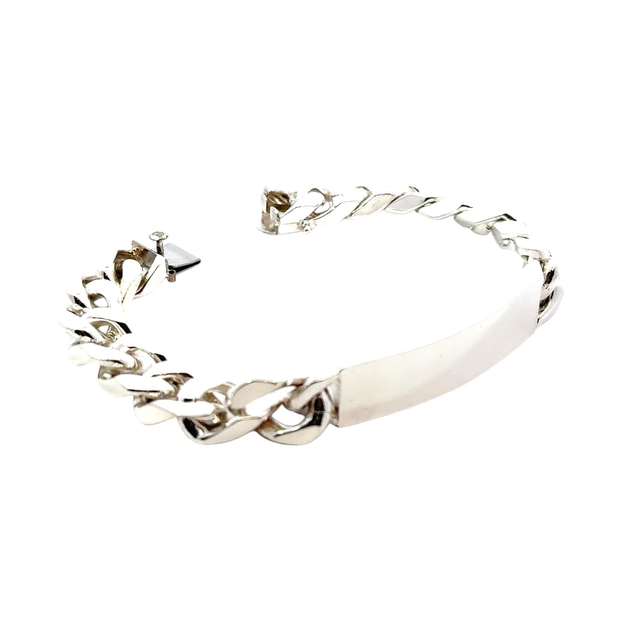 Tiffany & Co Large Mens ID Bracelet Sterling Silver 75 Grams Estate 3