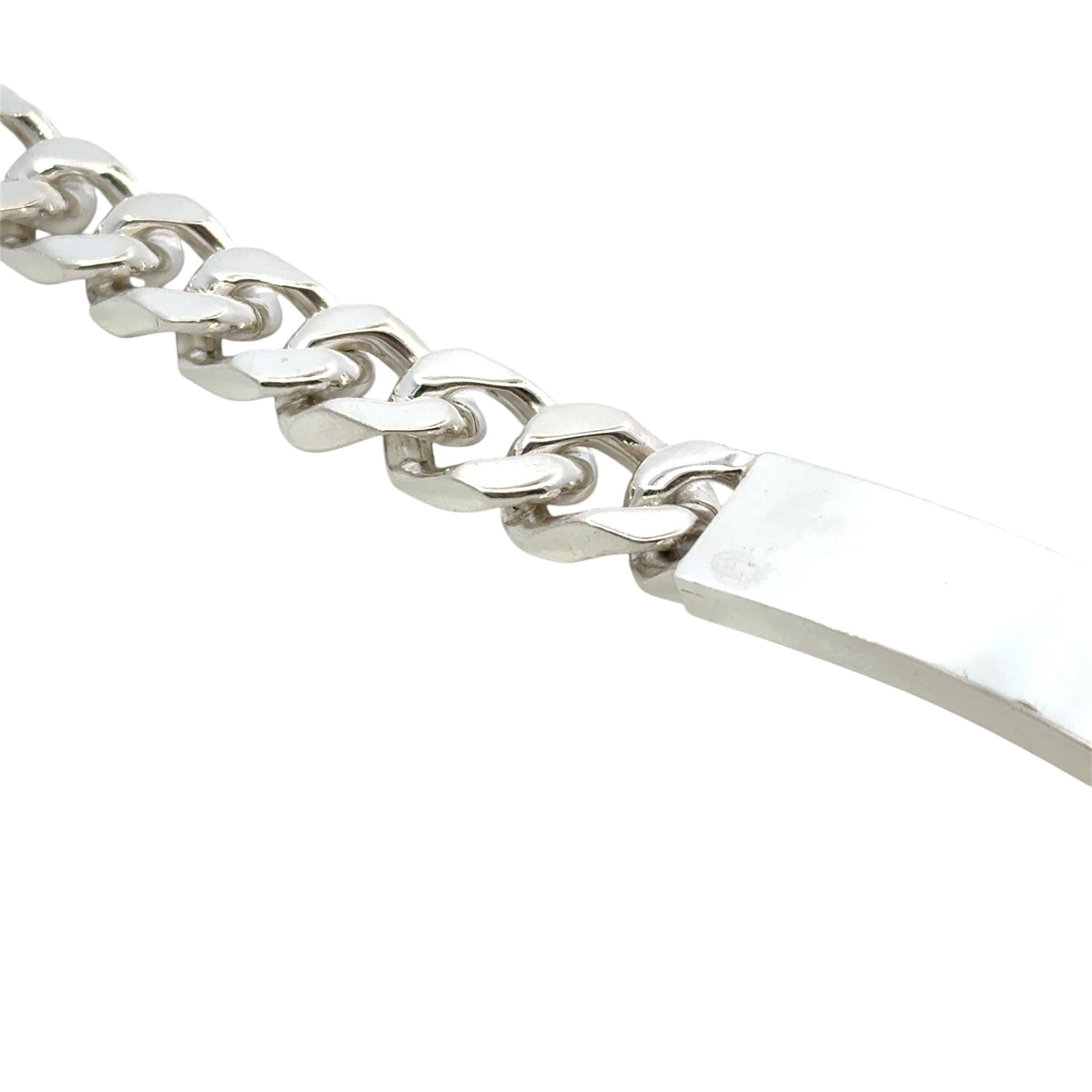 Tiffany & Co Large Mens ID Bracelet Sterling Silver 75 Grams Estate 4