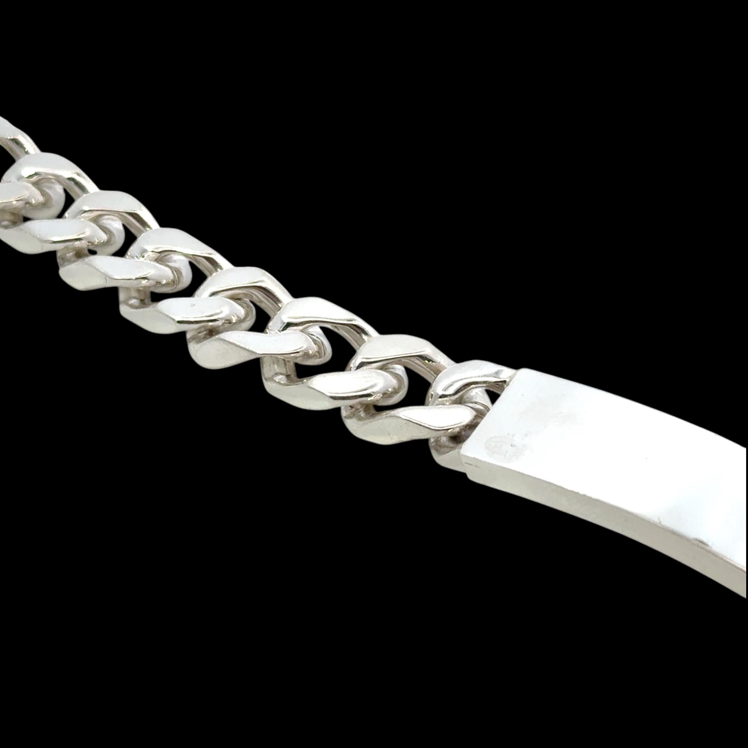 Tiffany & Co Large Mens ID Bracelet Sterling Silver 75 Grams Estate 5