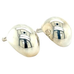 Tiffany & Co Estate Large Puffed Clip on Earrings Silver