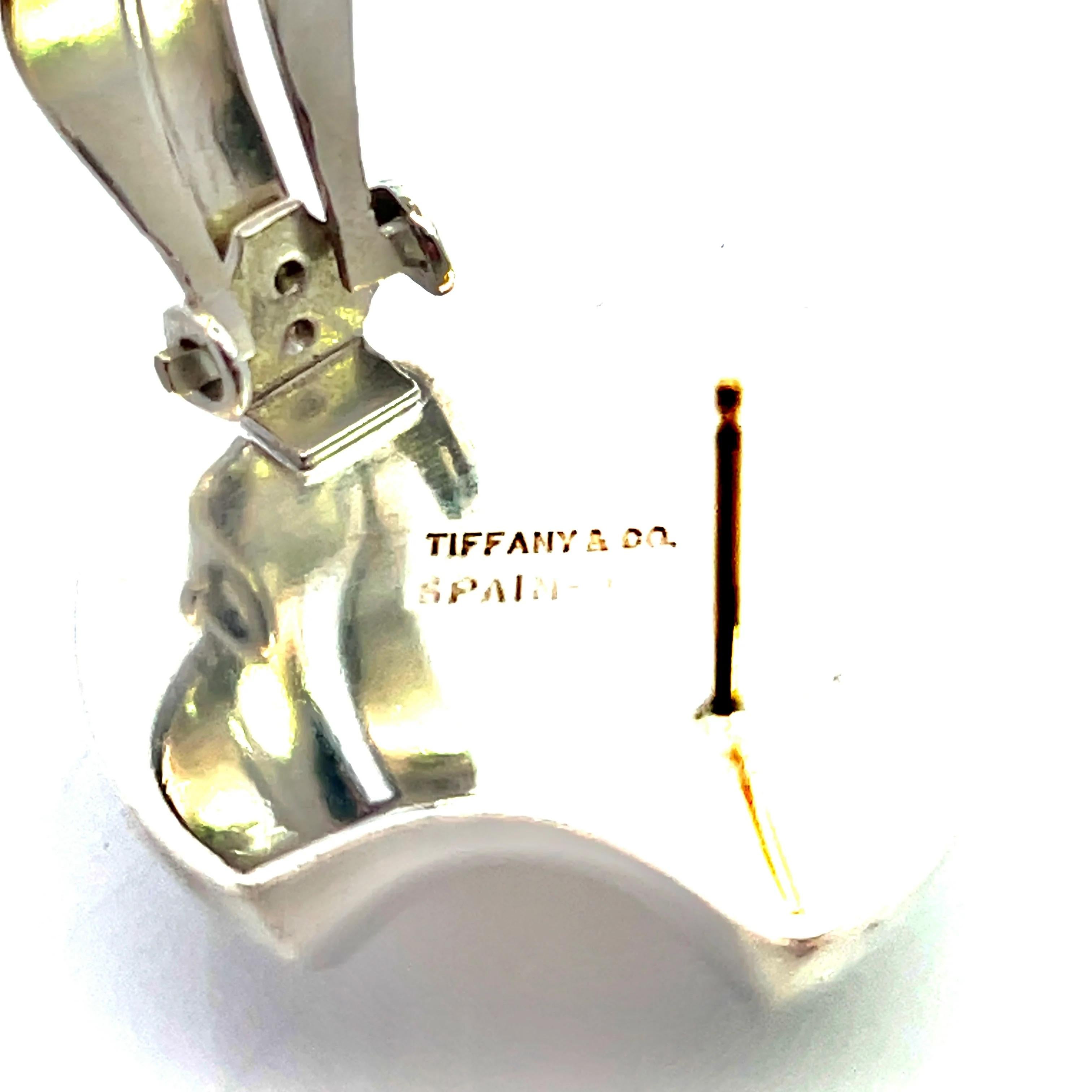 Pendientes abombados grandes Tiffany & Co Estate Plata de ley 6,5 gramos en venta 2