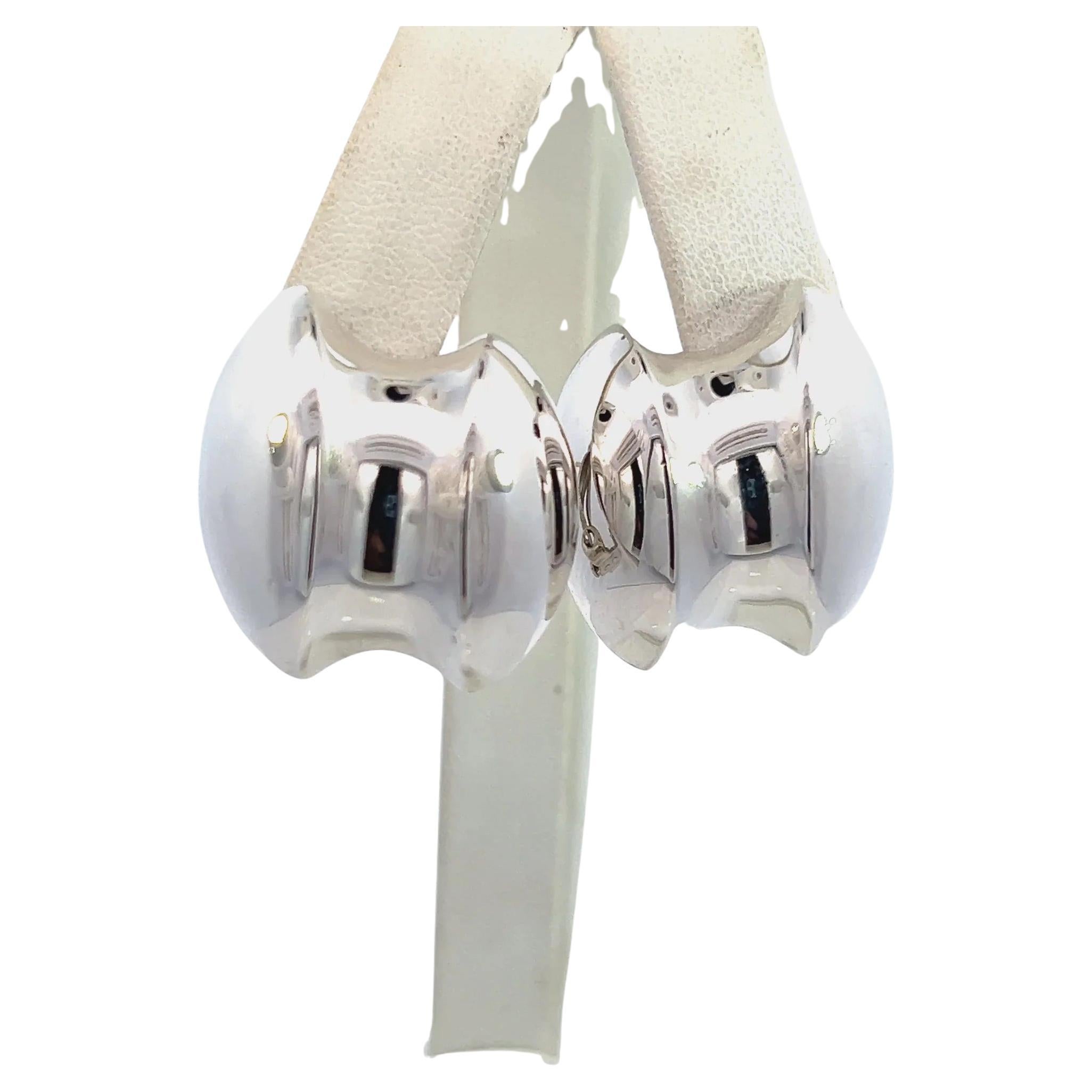 Tiffany & Co Estate Large Puffed Earrings Sterling Silver 6.5 Grams