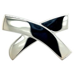 Tiffany & Co. Estate Large X Brooch Pin Silver by Paloma Picasso