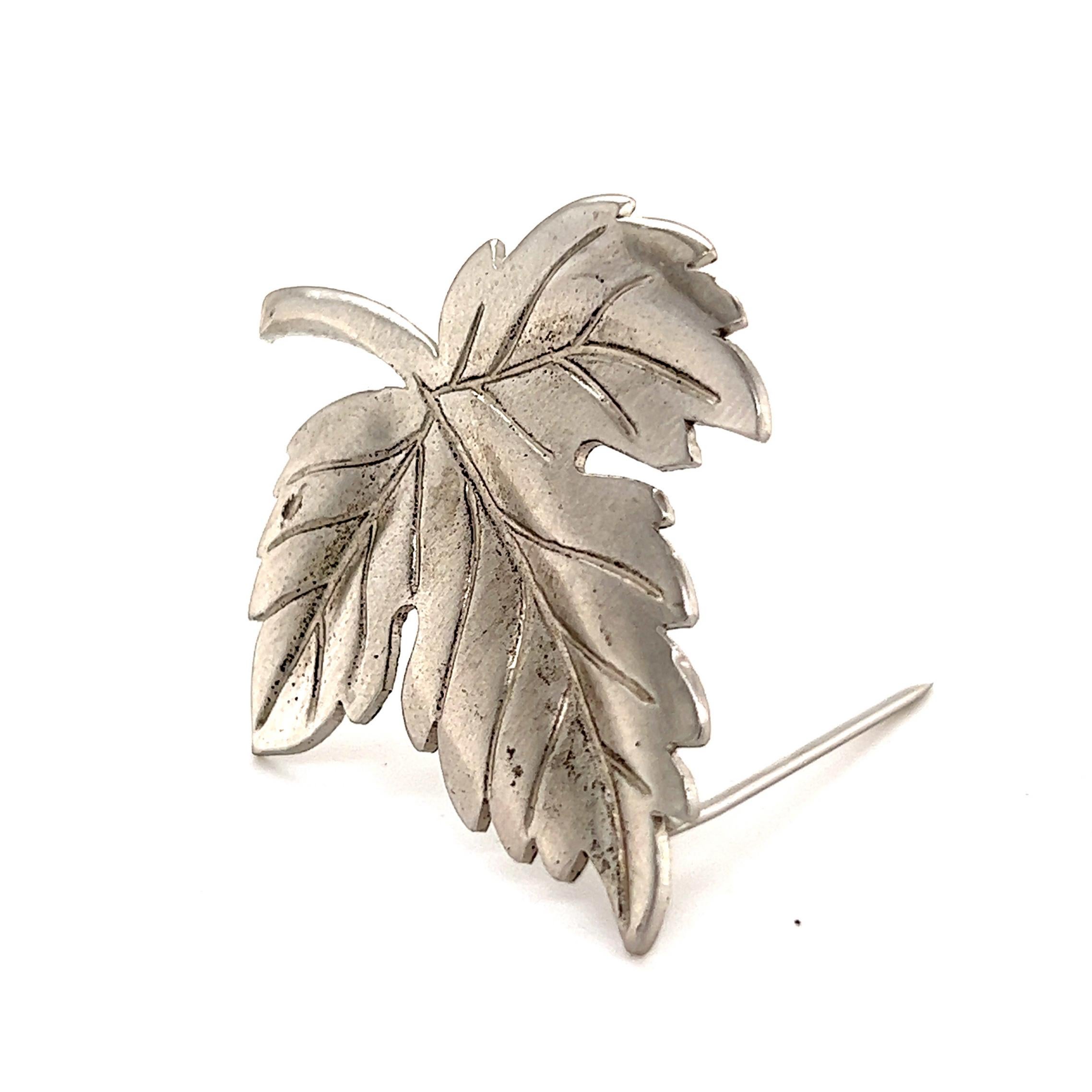 silver leaf pin