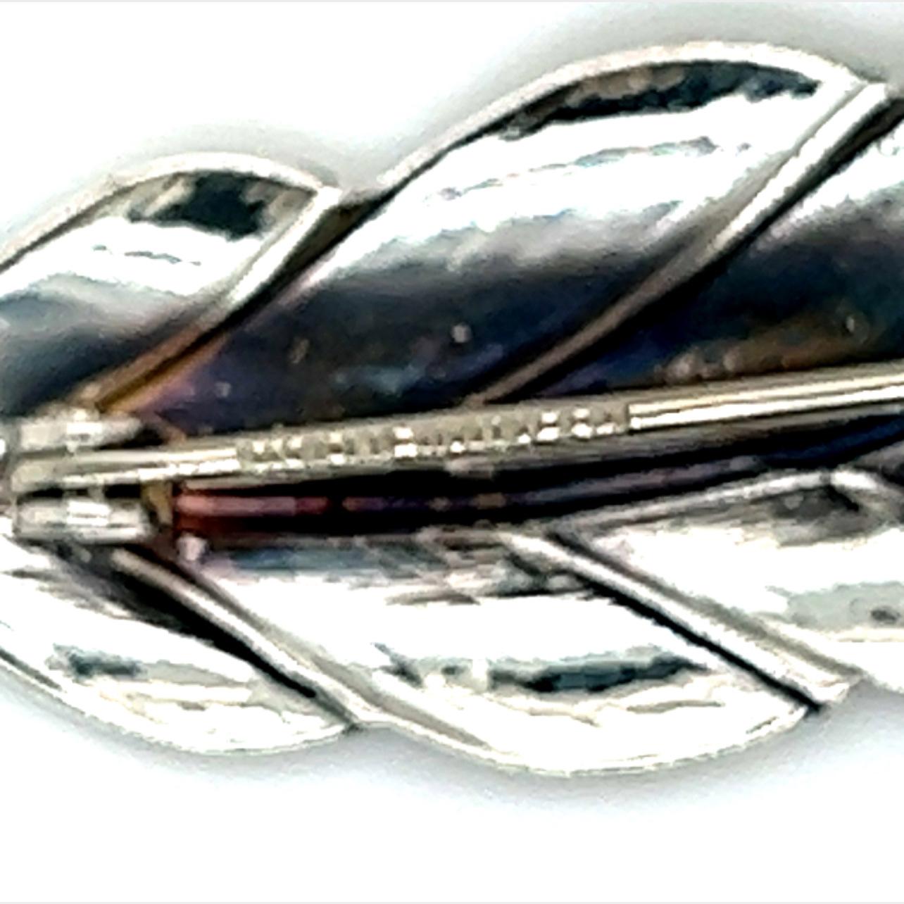 Tiffany & Co Estate Leaf Brooch Pin Sterling Silver 3