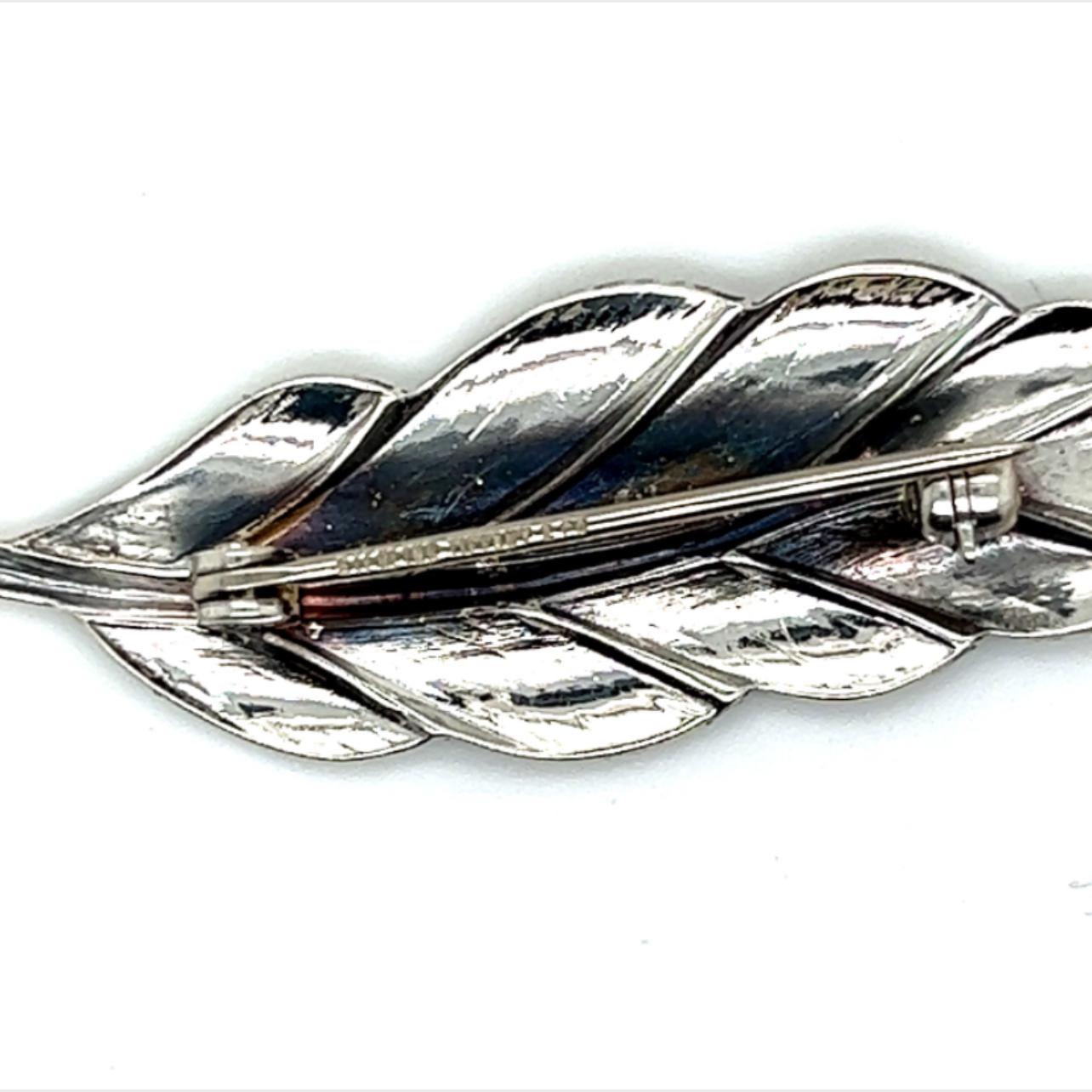 Tiffany & Co Estate Leaf Brooch Pin Sterling Silver 5