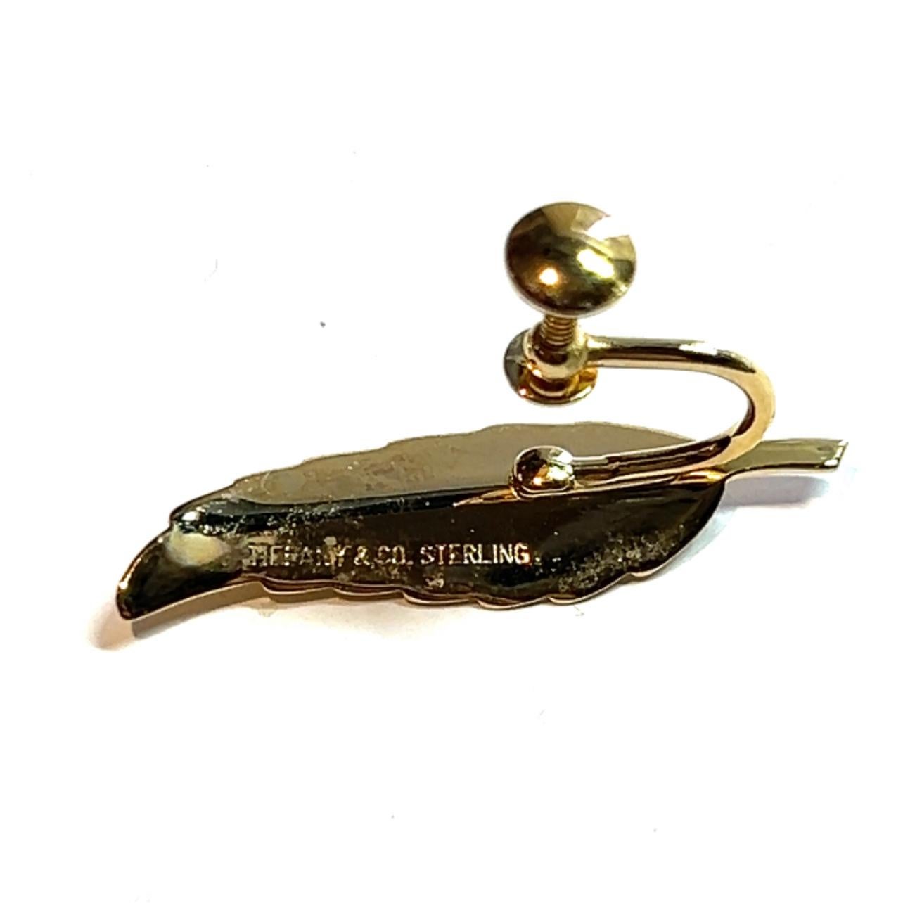Pendientes Tiffany & Co Estate Hoja con clip chapados en oro de 14k en venta 1