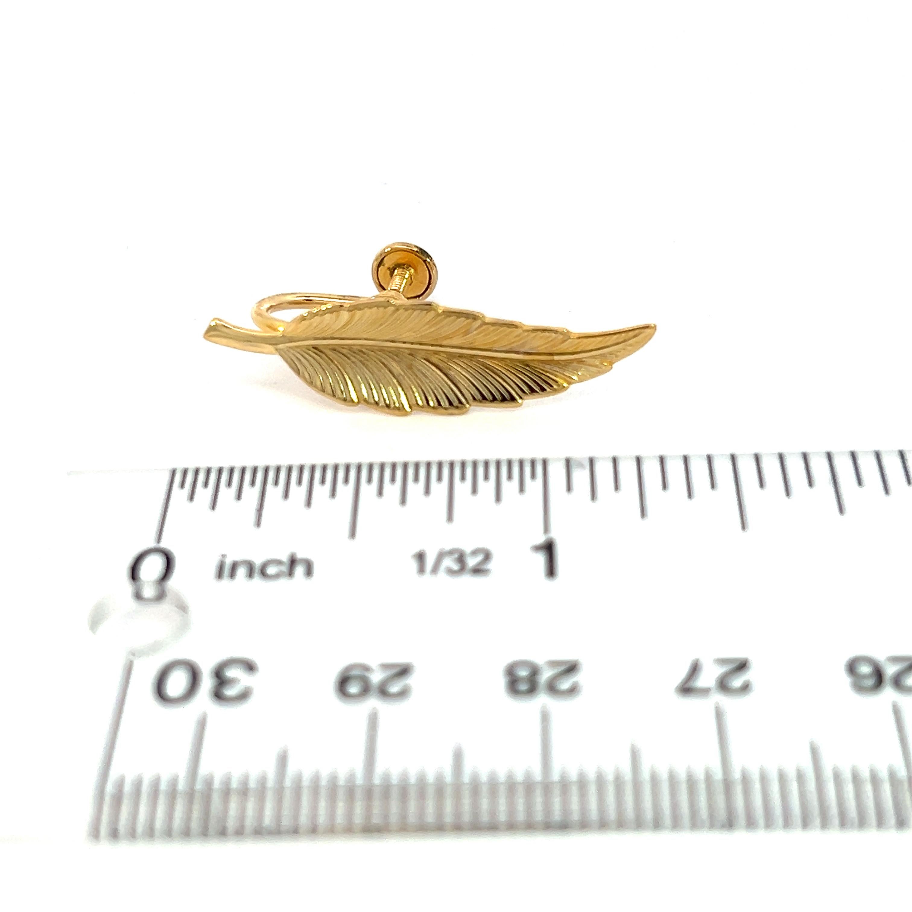 Pendientes Tiffany & Co Estate Hoja con clip chapados en oro de 14k en venta 4