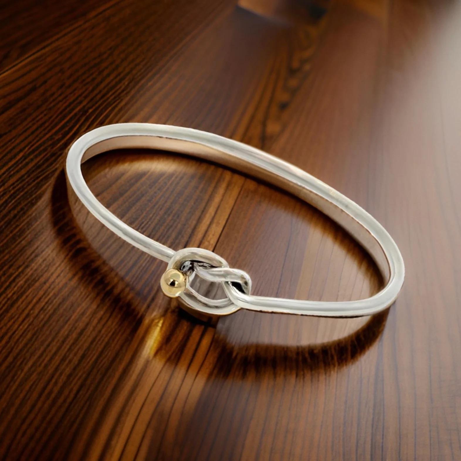 Tiffany & Co Estate Love Knot Bangle 6.5