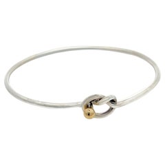 Tiffany & Co Estate Love Knot Bangle 6.5" 18KT + Silver