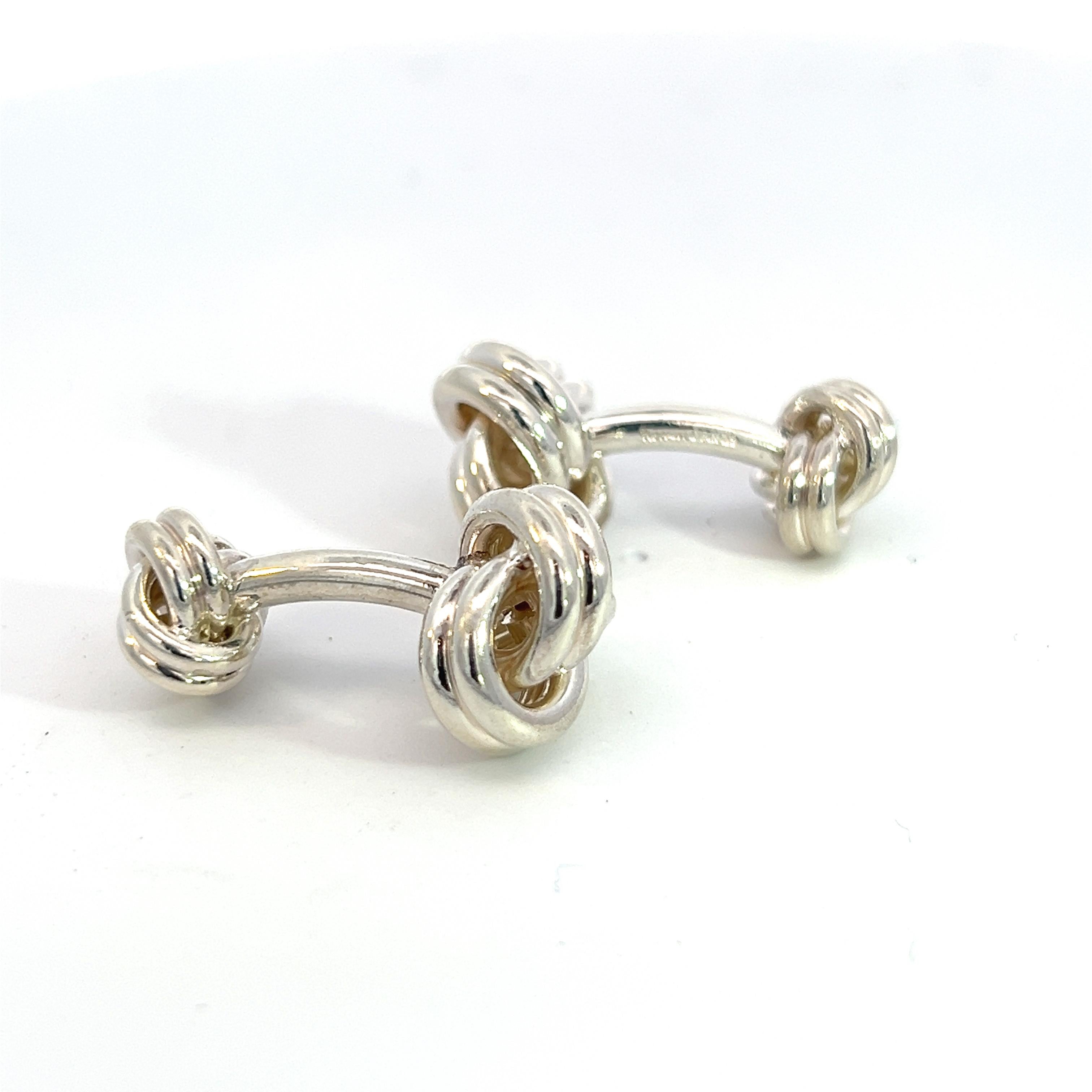 Women's Tiffany & Co Estate Love Knot Cufflinks Sterling Silver