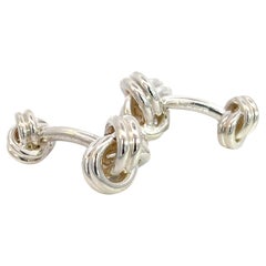 Tiffany & Co Estate Love Knot Cufflinks Sterling Silver