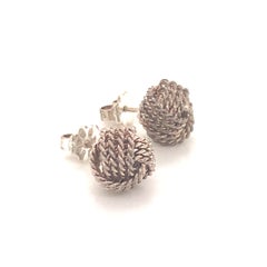 Tiffany & Co Estate Love Knot Earrings Sterling Silver