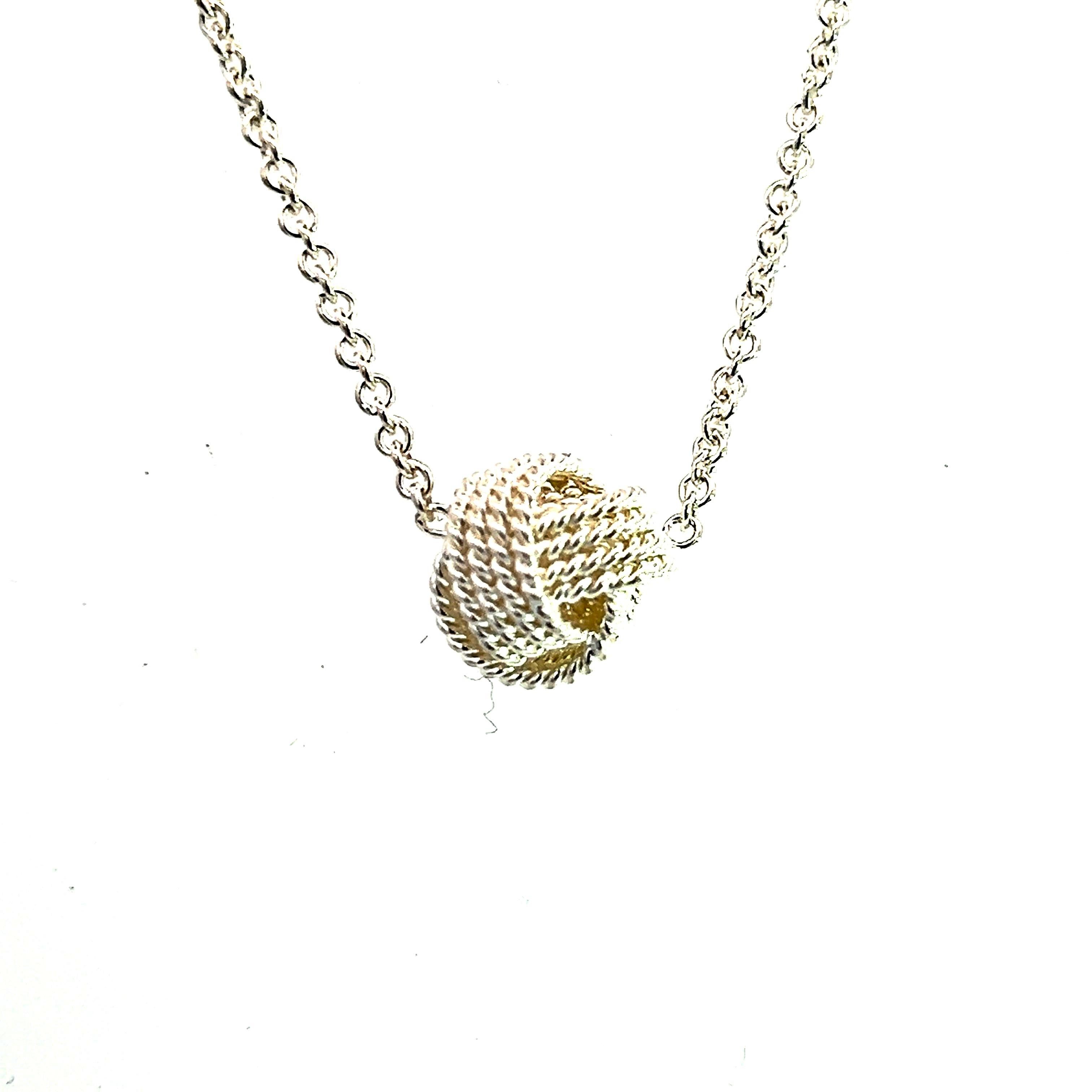 Tiffany & Co Estate Love Knot Necklace 17