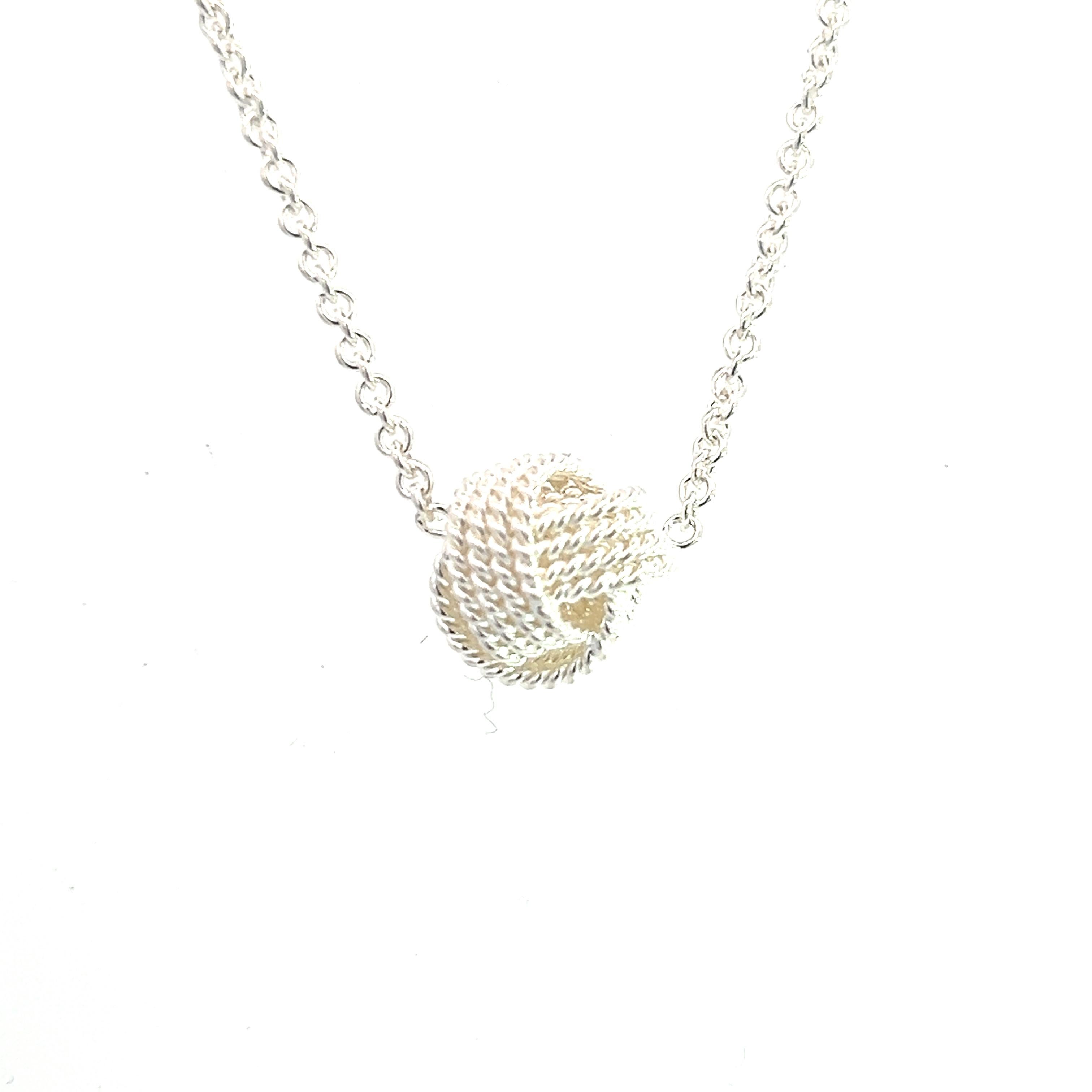 Tiffany & Co Estate Love Knot Necklace 17