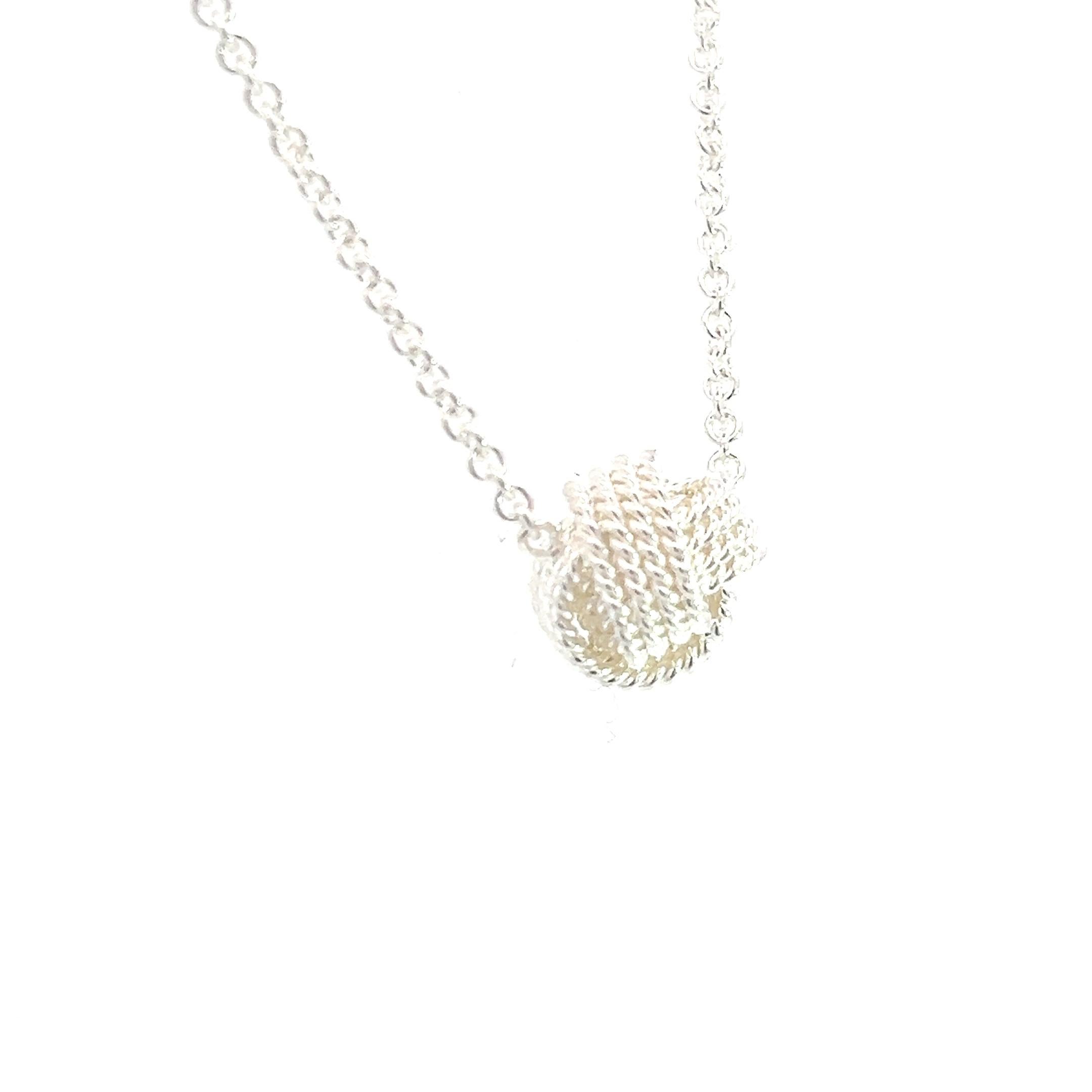 Tiffany & Co Estate Love Knot Necklace 17
