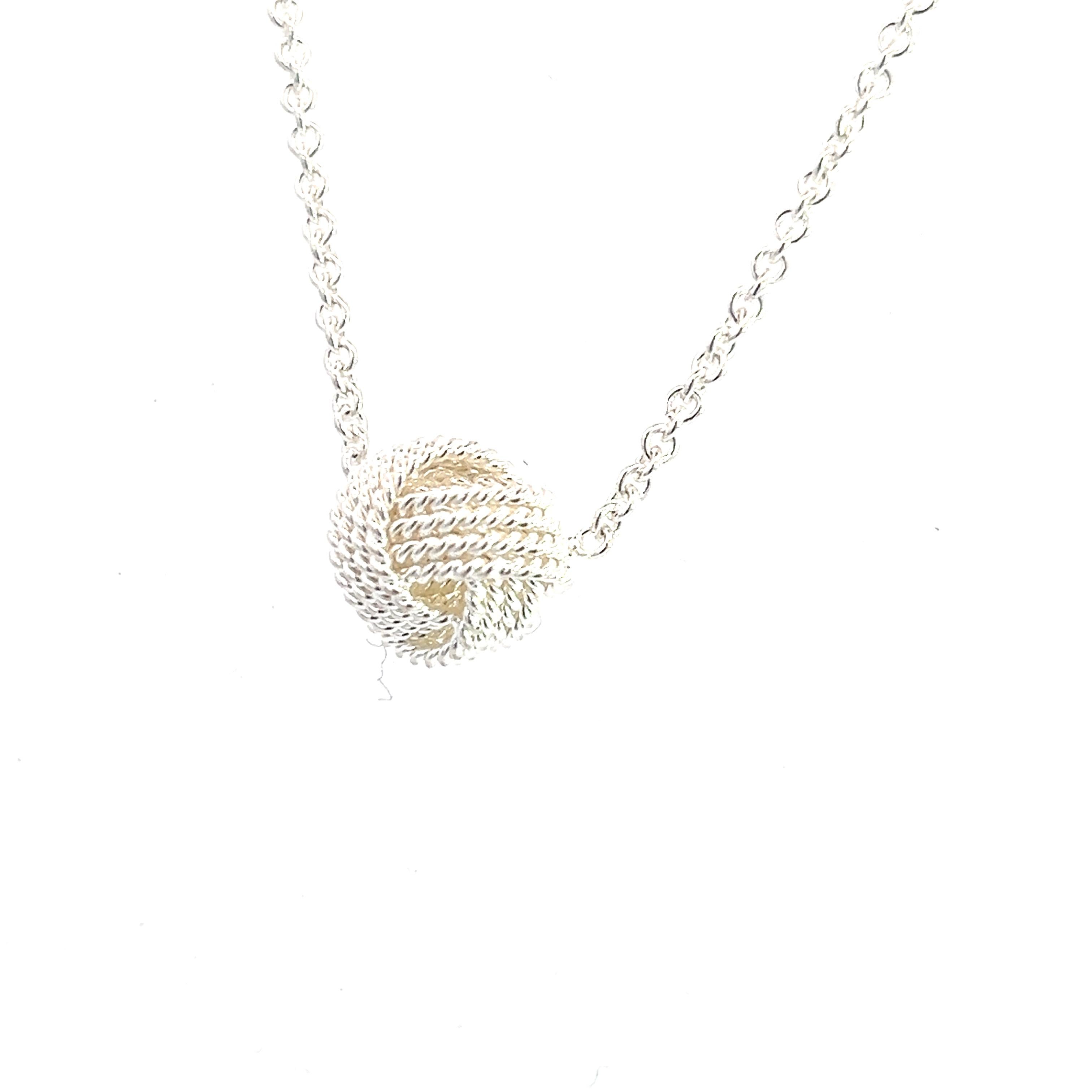 Tiffany & Co Estate Love Knot Necklace 17