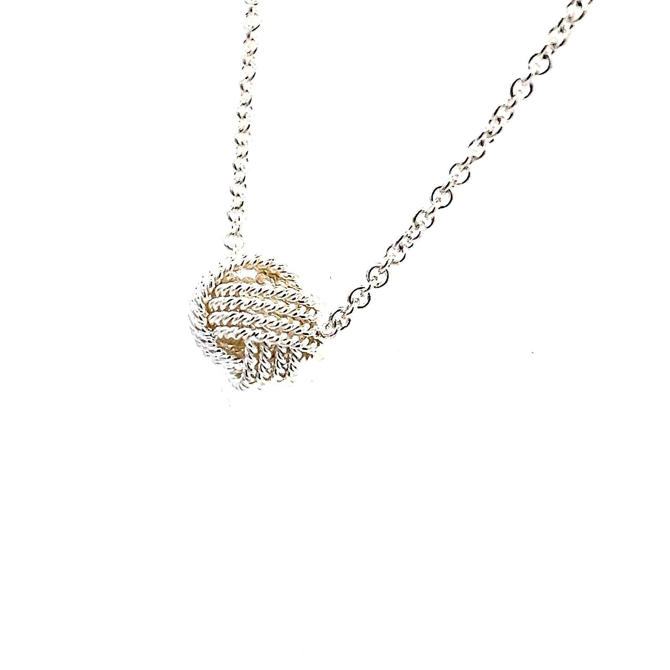 Tiffany & Co Estate Love Knot Necklace 17
