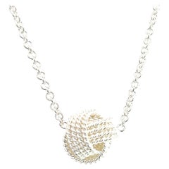 Tiffany & Co Estate Love Knot Necklace 17" Silver