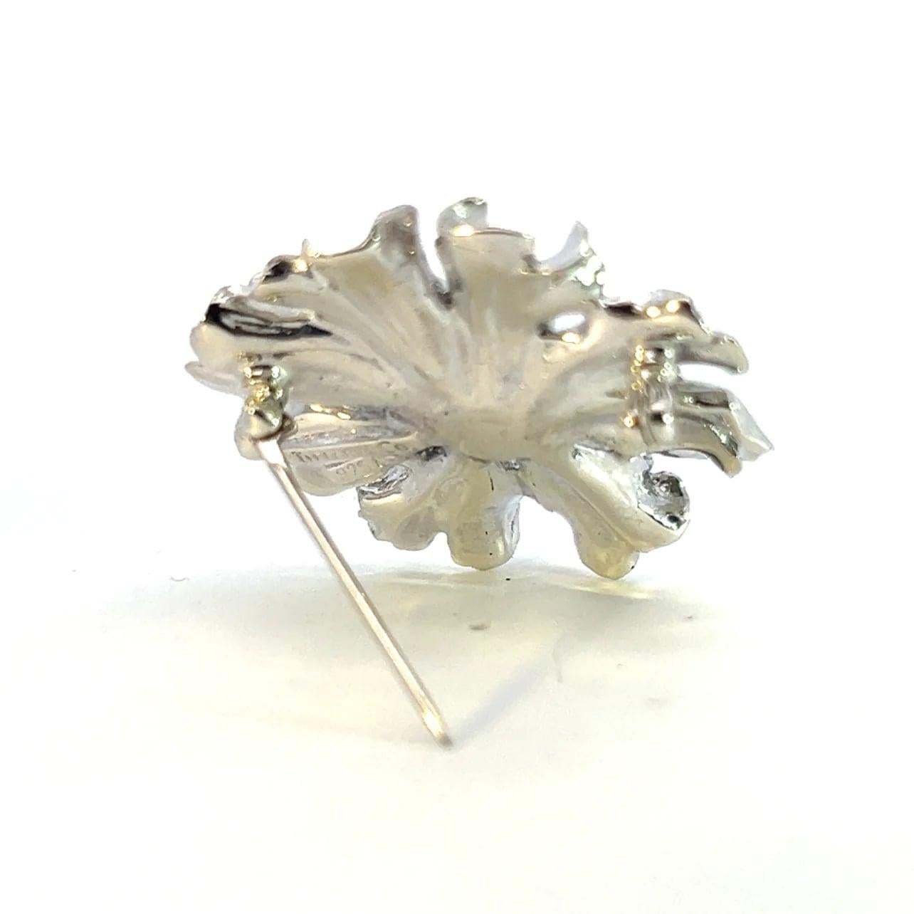 Women's Tiffany & Co Estate Marigold Flower Brooch Pin Sterling Silver 