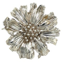 Tiffany & Co Estate Marigold Flower Brooch Pin Sterling Silver 