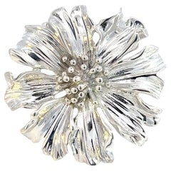 Tiffany & Co Estate Marigold Flower Brooch Pin Sterling Silver 