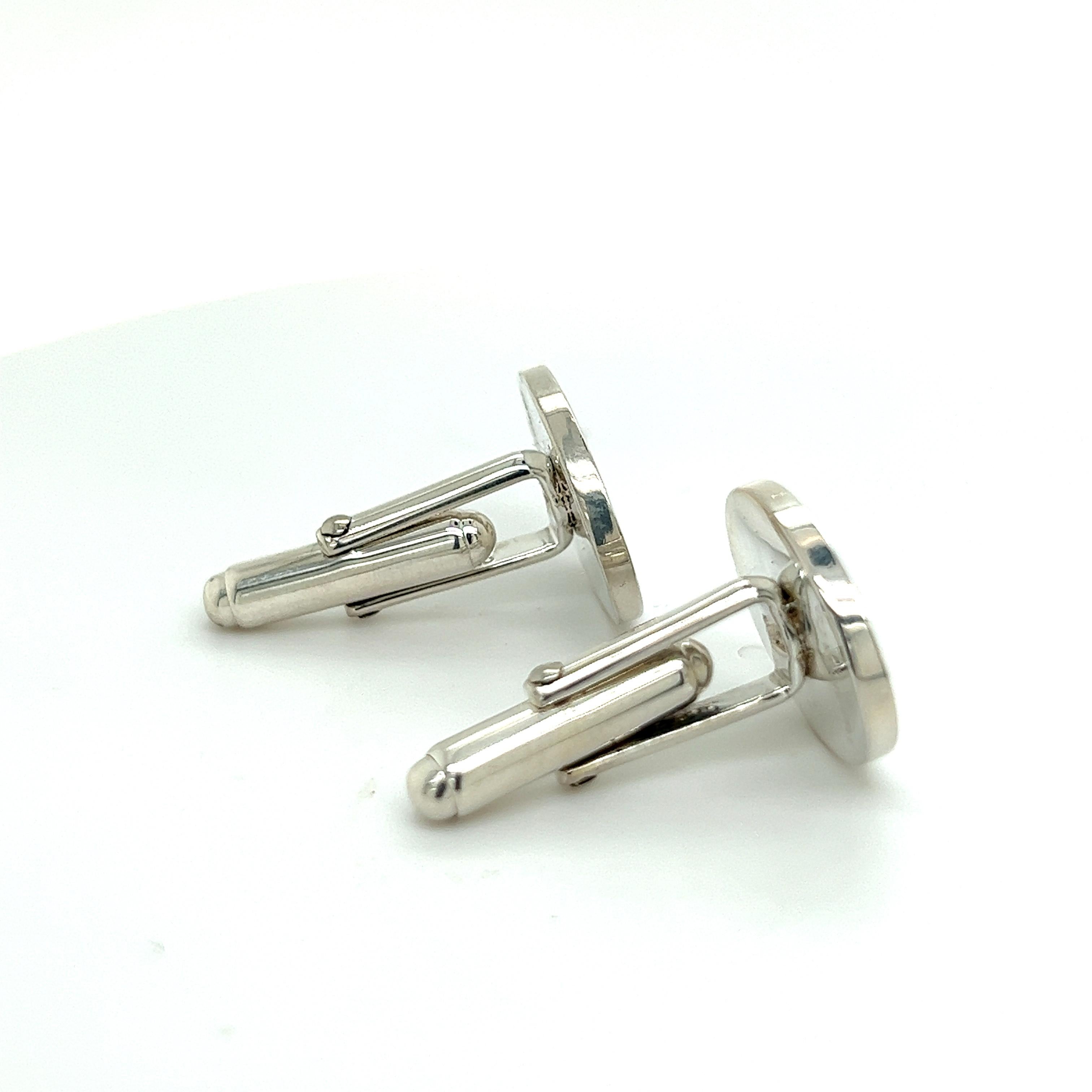 Tiffany & Co. Estate Men Cufflinks Sterling Silver For Sale 7