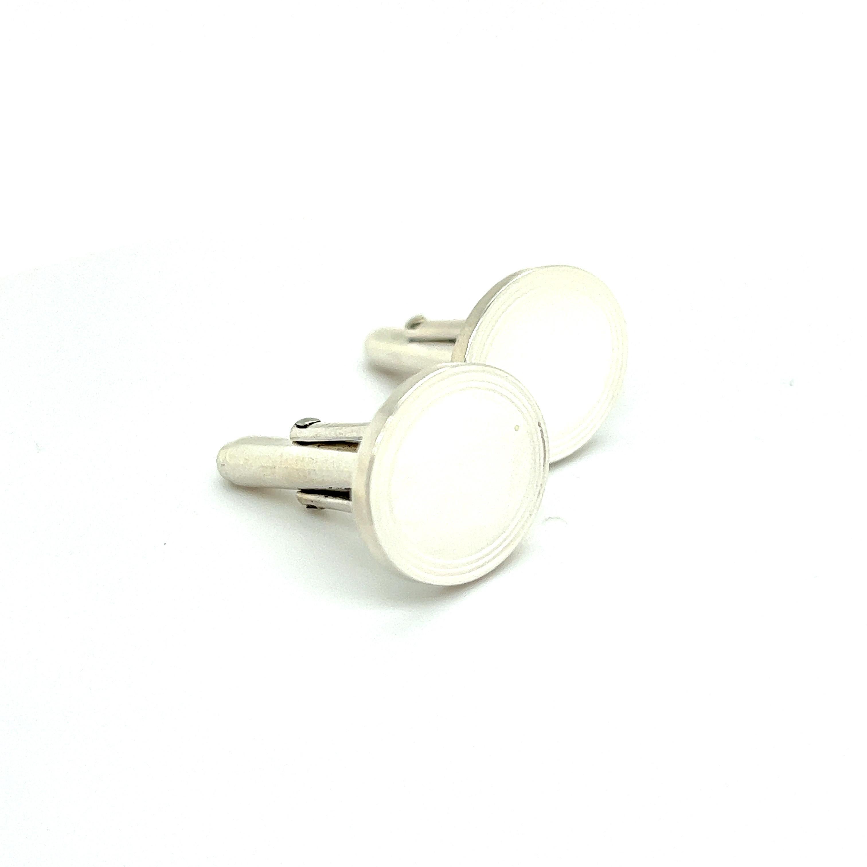 Tiffany & Co. Estate Men Cufflinks Sterling Silver For Sale 1