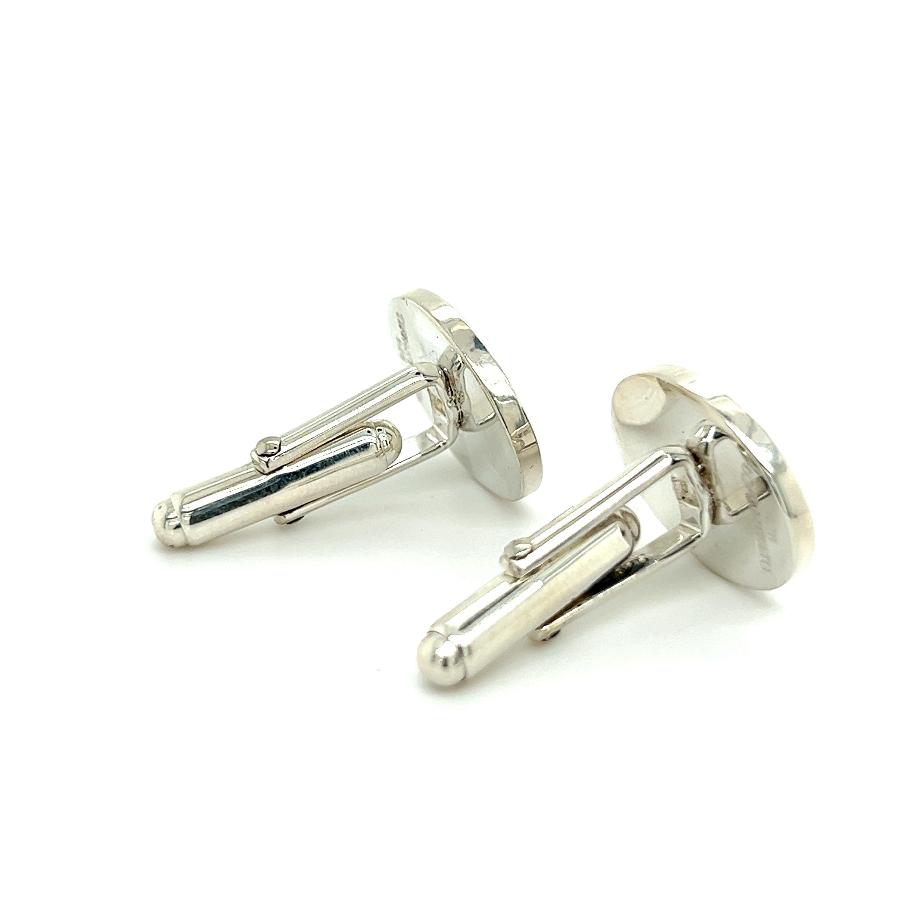 Tiffany & Co Estate Men Cufflinks Argent Sterling en vente 3