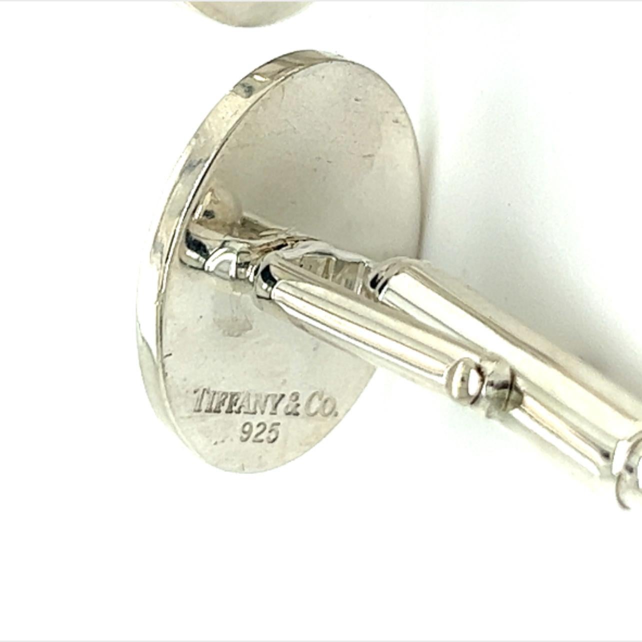 Tiffany & Co Estate Men Cufflinks Argent Sterling en vente 4