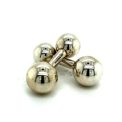 Tiffany & Co Estate Mens Barbell Cufflinks Silver