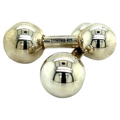 Vintage Tiffany & Co Estate Mens Barbell Cufflinks Silver 