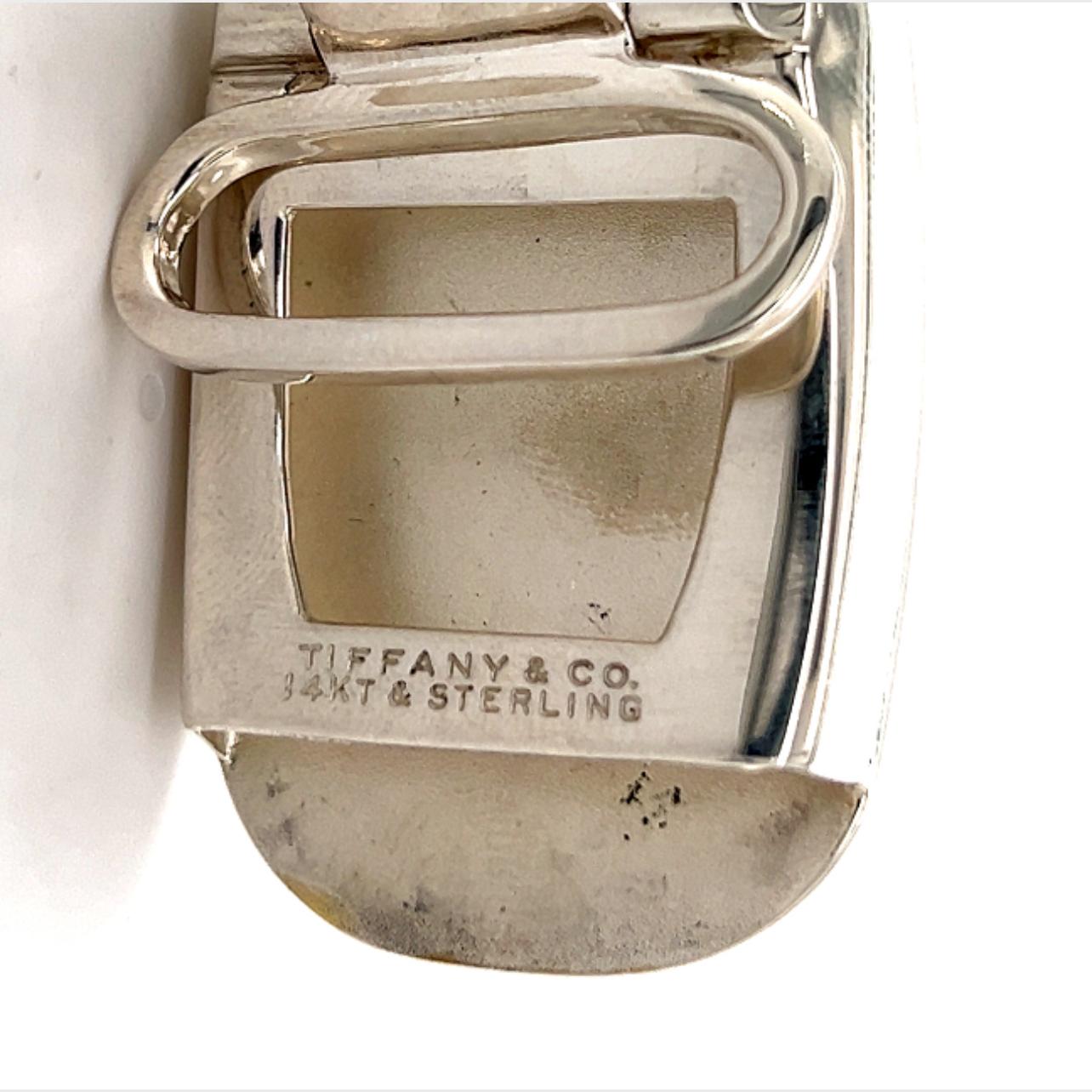 Tiffany & Co. Estate Mens Belt Buckle 14k Gold Sterling Silver 24.5g 4