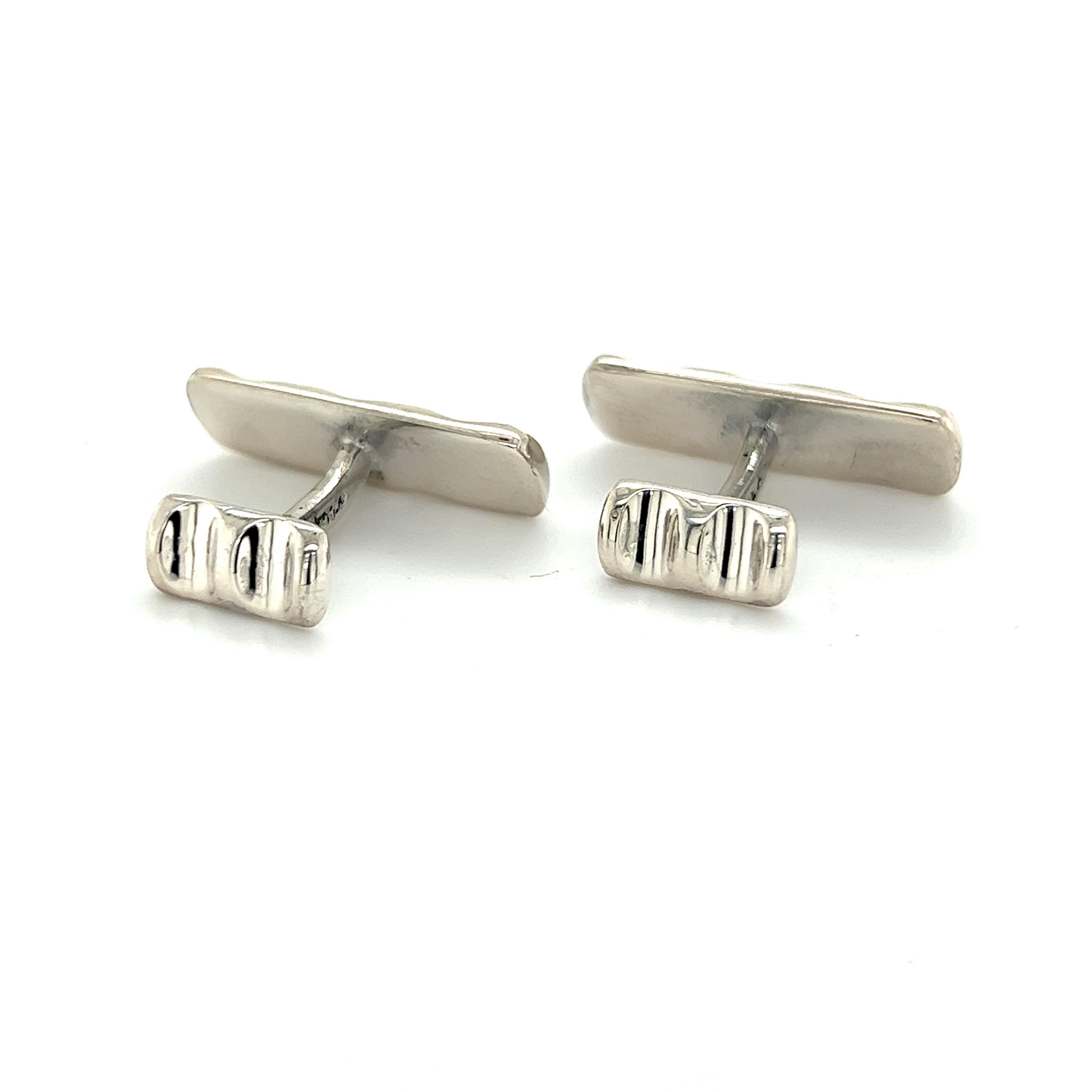 Tiffany & Co Estate Mens Cufflinks By Paloma Picasso Silver In Good Condition In Brooklyn, NY
