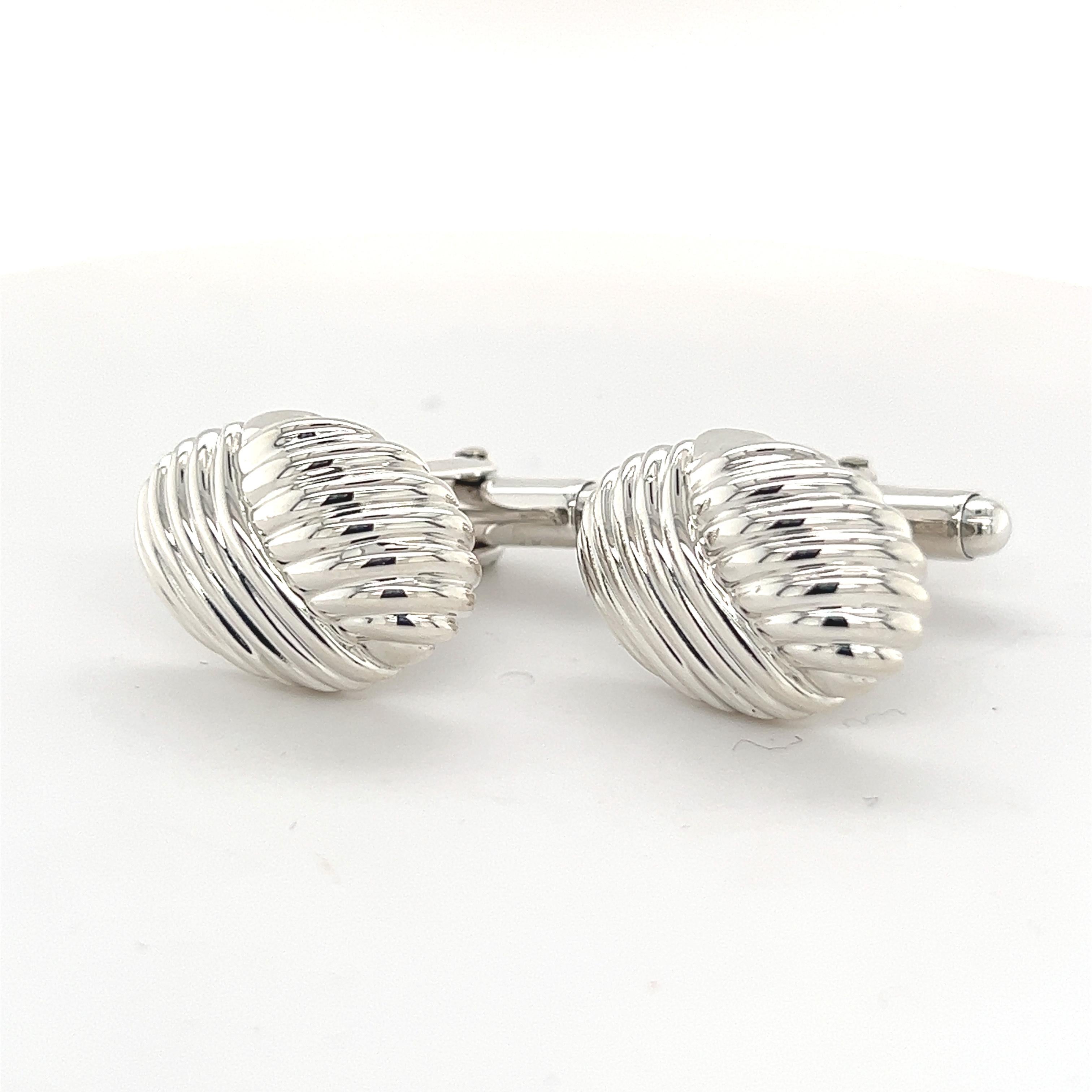 Men's Tiffany & Co Estate Mens Designed Cufflinks Sterling Silver 9.9 Grams
