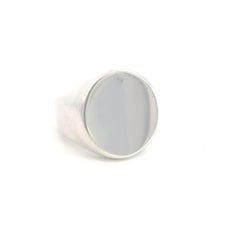 Tiffany & Co Estate Mens Signet Engraveable Ring 6.5 Silver 11.70 mm