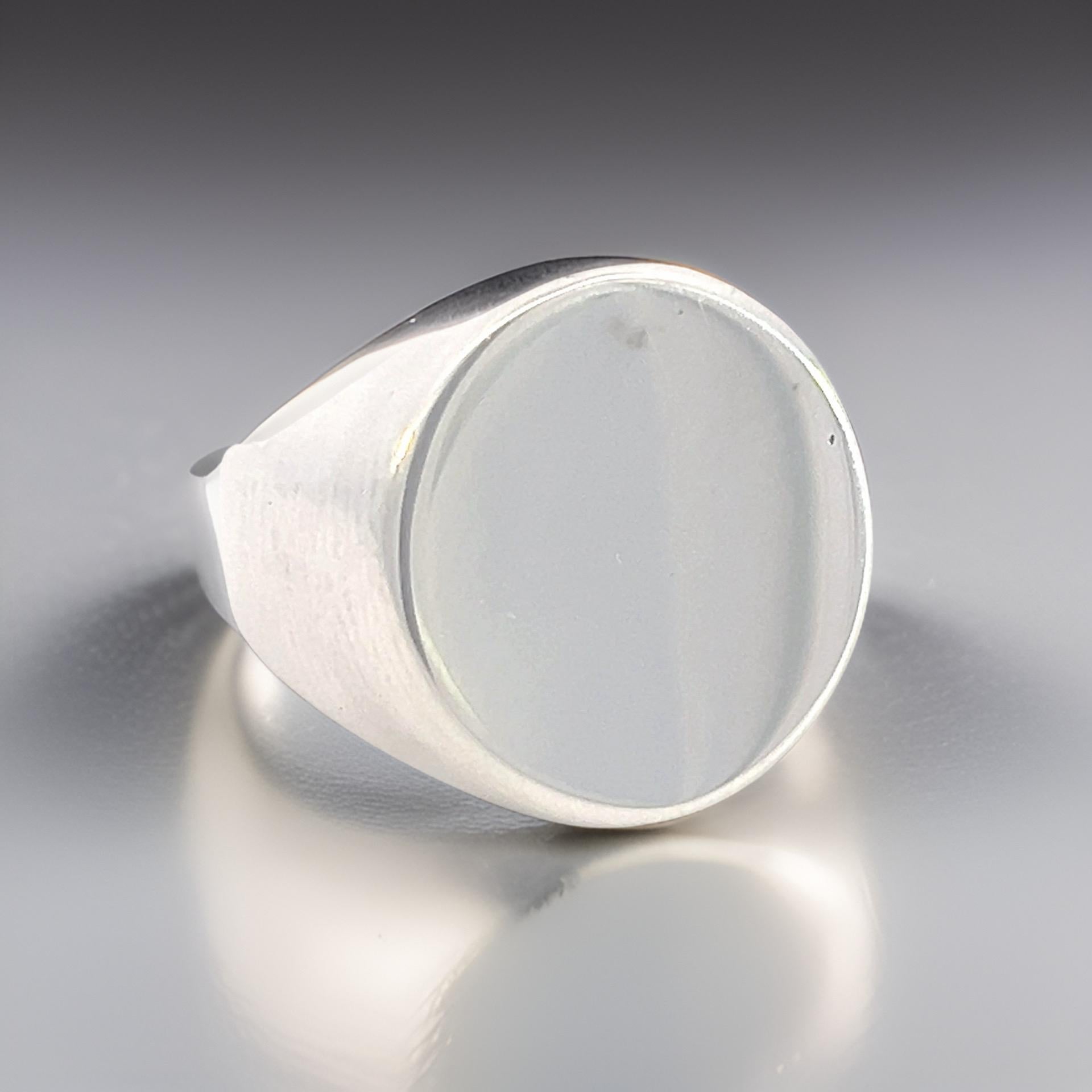 Women's Tiffany & Co Estate Mens Signet Engraveable Ring 6.5 Silver 11.70 mm