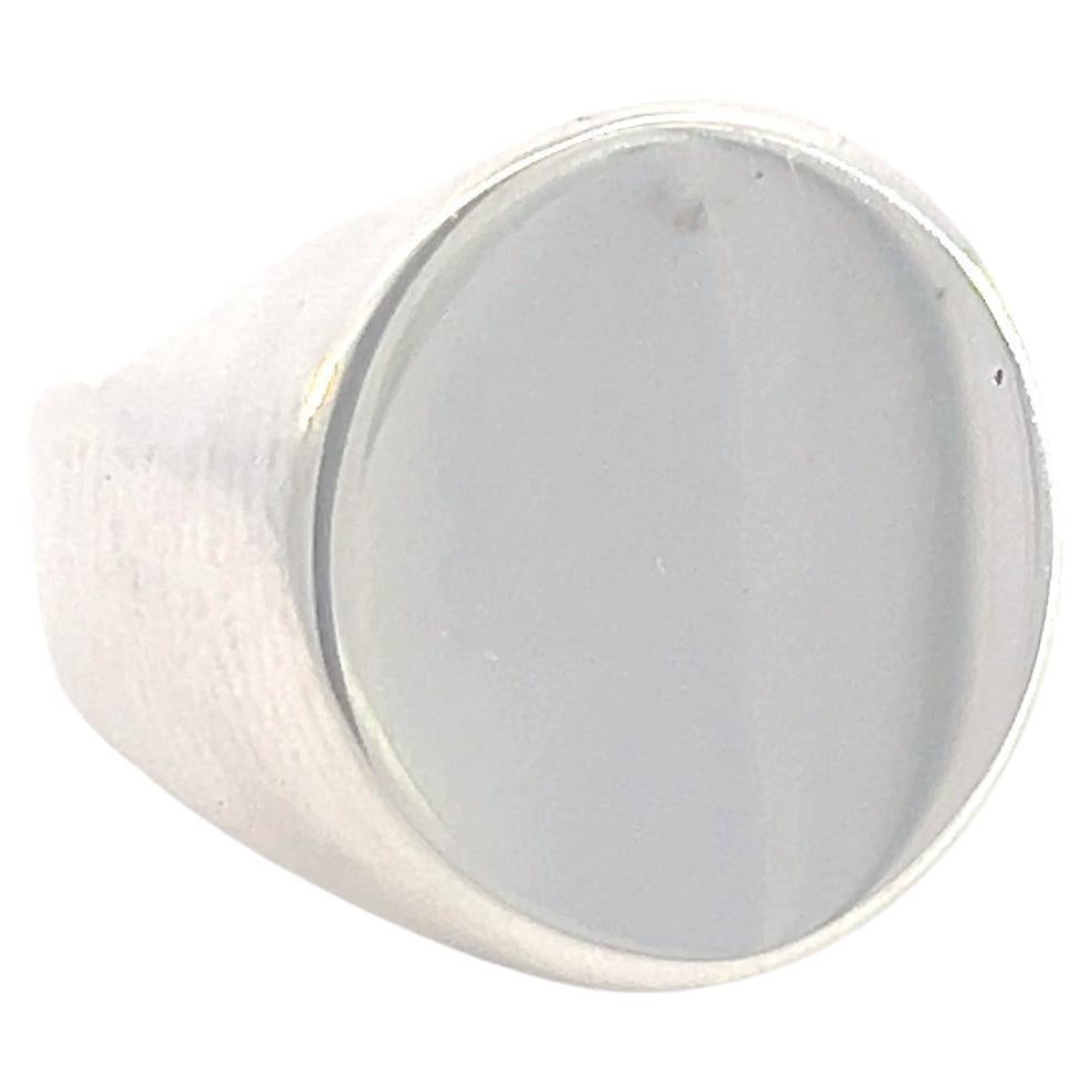 Tiffany & Co Estate Mens Engraveable Signet Ring 6.5 Silver 11.70 mm