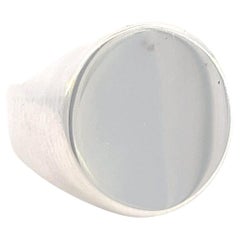 Tiffany & Co Estate Mens Engraveable Signet Ring 6.5 Silver 11.70 mm