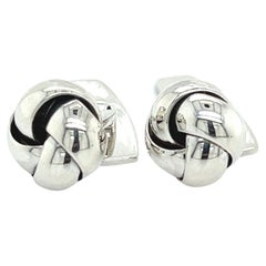 Tiffany & Co Estate Mens Knot Cufflinks Silver 